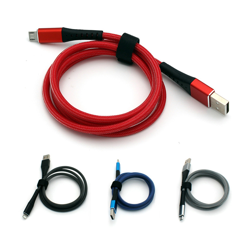 Nylon braided fast charge data cable